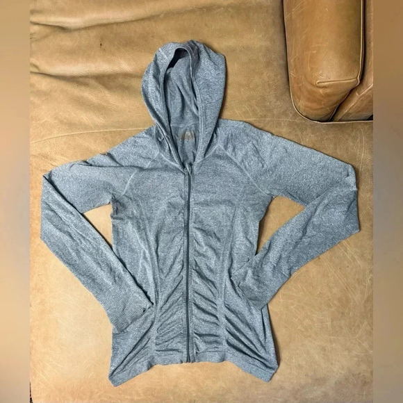 Athleta Fast Track Jacket Heather Gray Full Zip Women’s Size Medium - Picture 2 of 8